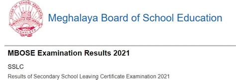 mbose sslc result 2021 class 10|MBOSE 10th Results 2021 DECLARED! Check .
